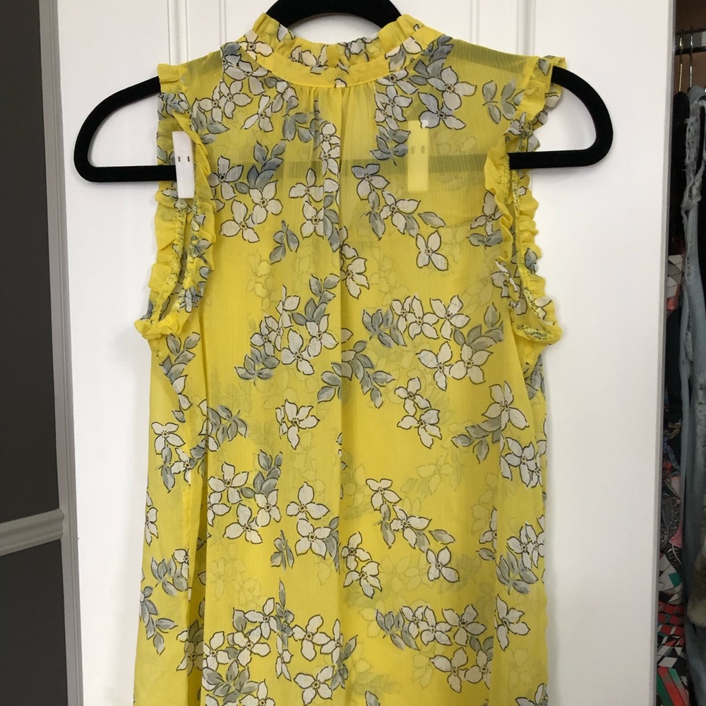 Sheer yellow / floral tank